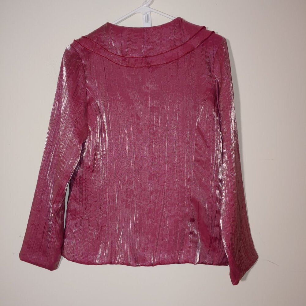 Rossi Roma Formal Silk Blend One Button Jacket Size L Pink - Picture 4 of 4